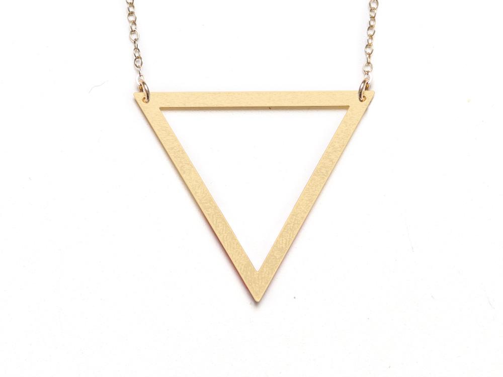 Large Triangle Necklace - High Quality, Affordable Necklace - Available in Gold and Silver - Made in USA - Brevity Jewelry