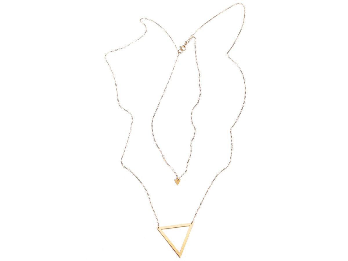 Pair of Triangles Necklace - High Quality, Affordable Necklace - Available in Gold and Silver - Made in USA - Brevity Jewelry