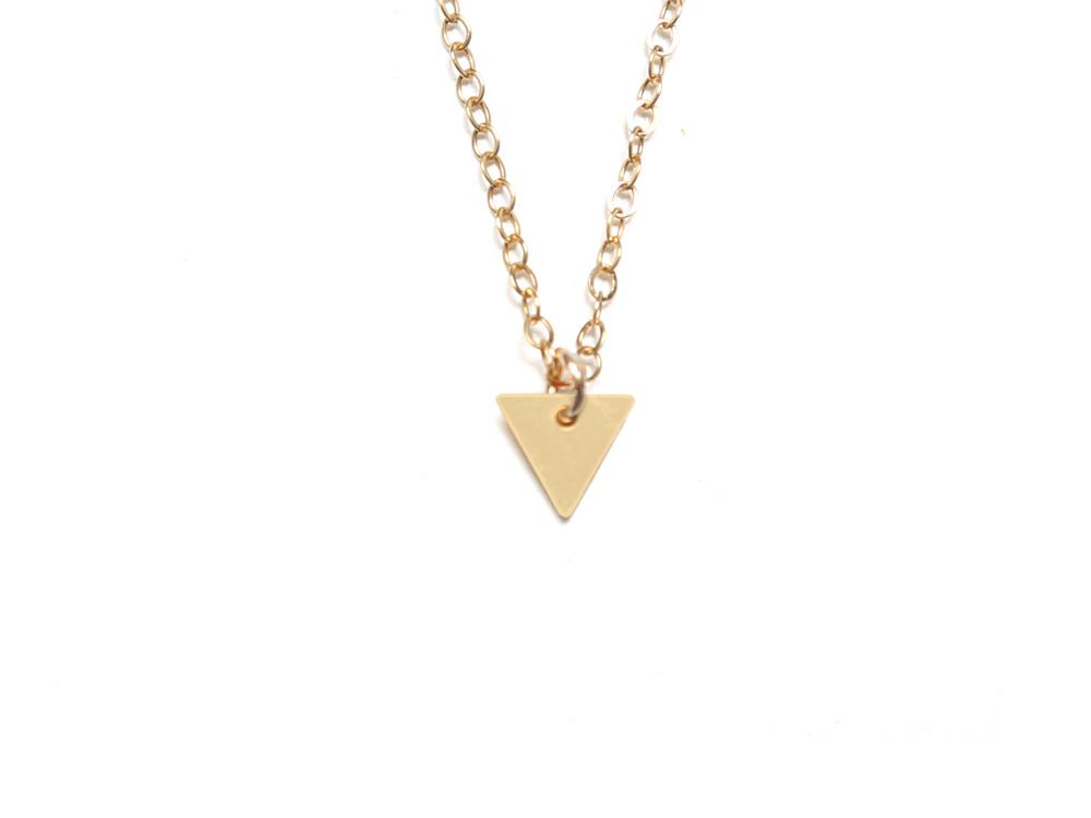 Small Triangle Necklace - High Quality, Affordable Necklace - Available in Gold and Silver - Made in USA - Brevity Jewelry