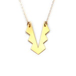Tribal Metal Necklace - High Quality, Affordable Necklace - Available in Gold - Made in USA - Brevity Jewelry