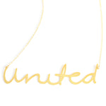 United Necklace - High Quality, Affordable, Hand Written, Self Love, Mantra Word Necklace - Available in Gold and Silver - Small and Large Sizes - Made in USA - Brevity Jewelry