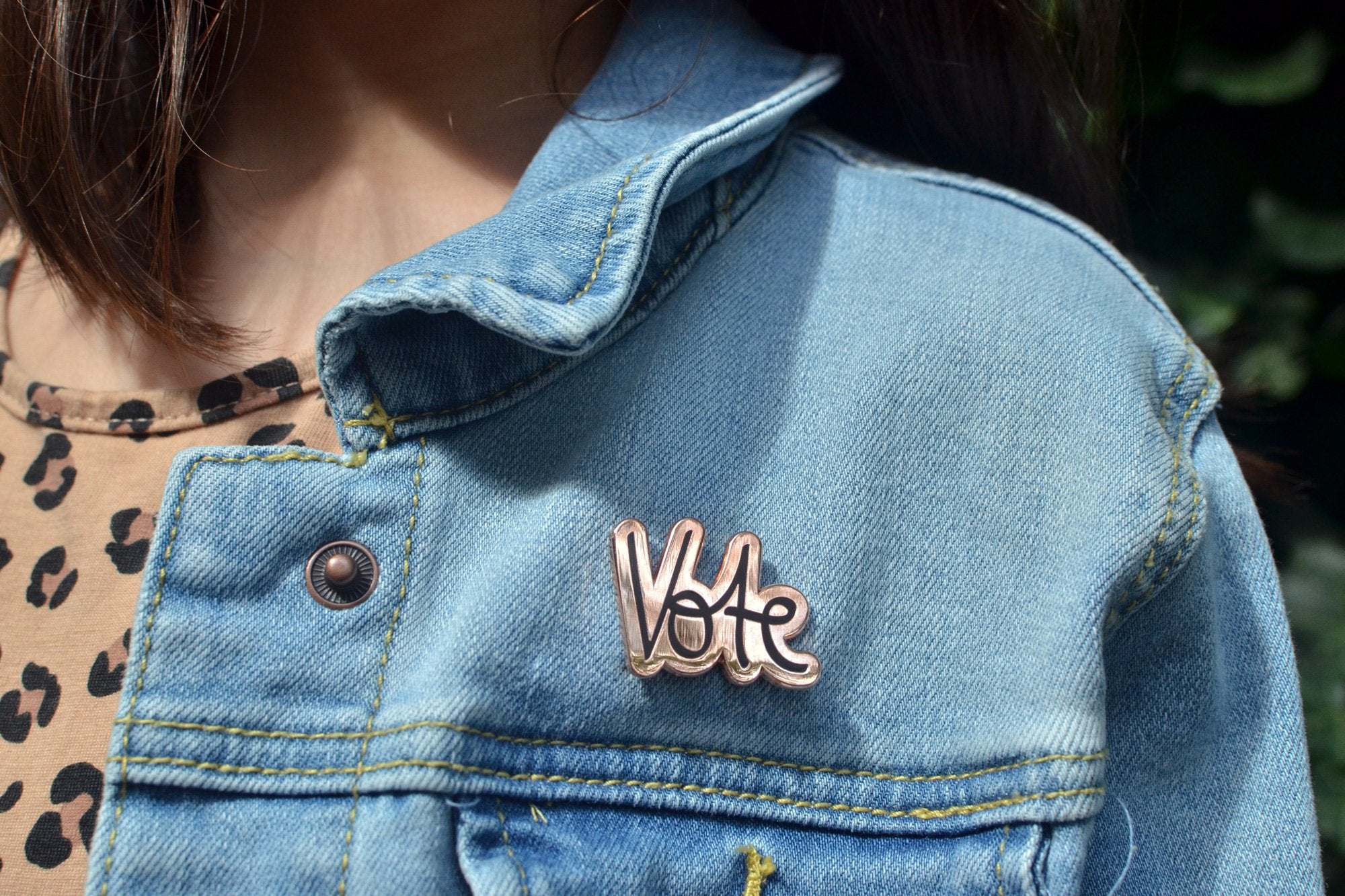 Vote Pin - High Quality, Affordable, Hand Written, Empowering, Self Love, Mantra Word Necklace - Available in Gold and Silver - Brevity Jewelry