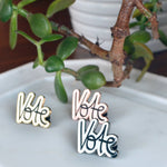 Vote Pin - High Quality, Affordable, Hand Written, Empowering, Self Love, Mantra Word Necklace - Available in Gold and Silver - Brevity Jewelry