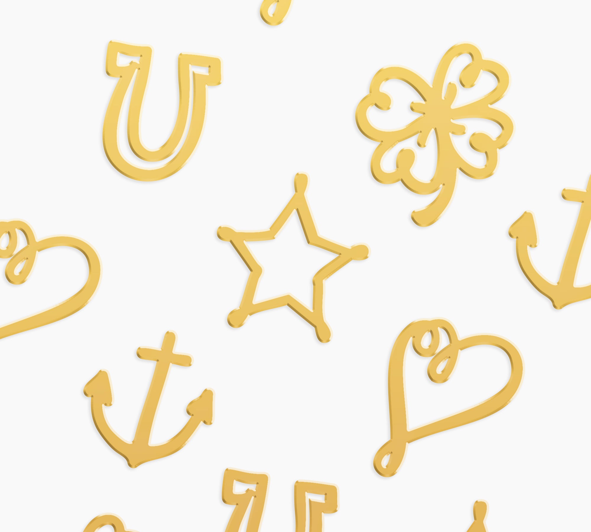 Individual Charms for a Custom Locket - High Quality, Affordable Whimsical Hand Drawn Anchor, Heart, Clover, Star and Horseshoe Charms - Available in Gold and Silver - Made in USA - Brevity Jewelry