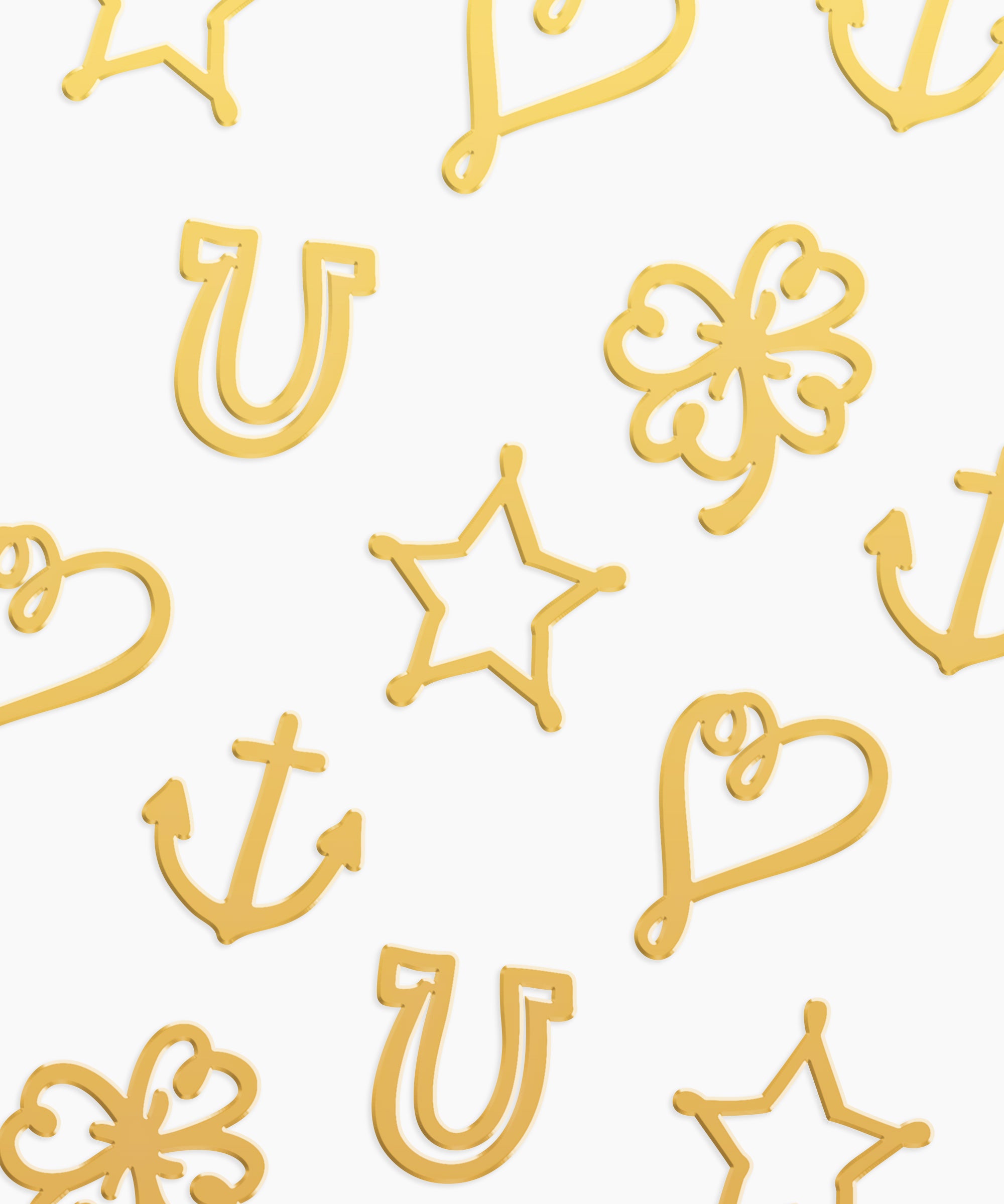 Individual Charms for a Custom Locket - High Quality, Affordable Whimsical Hand Drawn Anchor, Heart, Clover, Star and Horseshoe Charms - Available in Gold and Silver - Made in USA - Brevity Jewelry