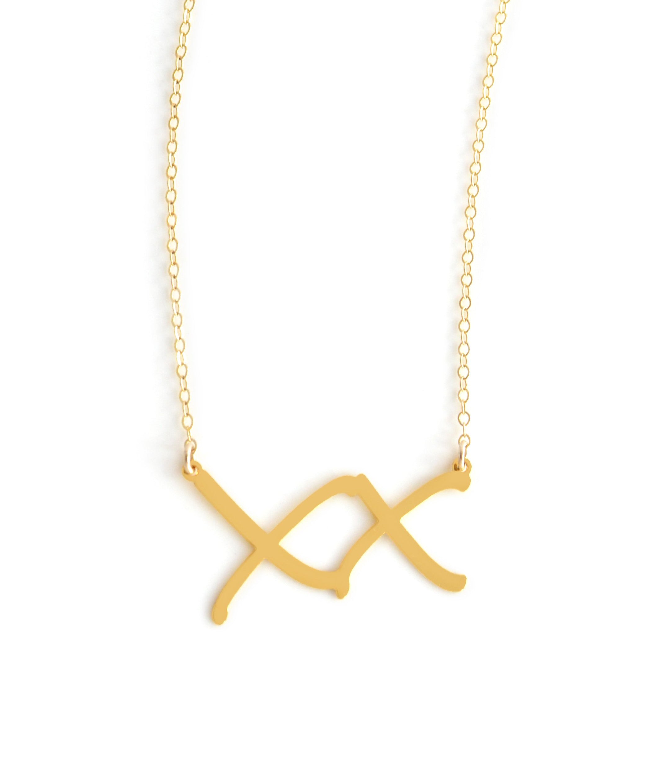 XX Female Necklace - High Quality, Affordable, Hand Written, Empowering, Self Love, Mantra Word Necklace - Available in Gold and Silver - Small and Large Sizes - Made in USA - Brevity Jewelry